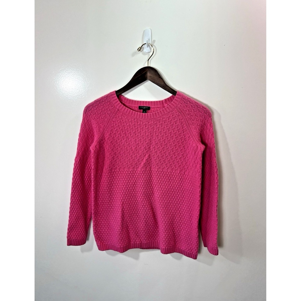 Talbots Womens Lambswool Blend Waffle Knit Sweater S P Vibrant Minimalism Barbie
